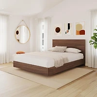 Nexera Alibi Queen Platform Walnut Bed