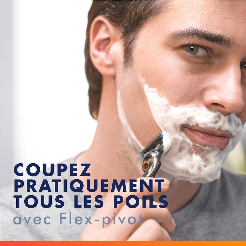 Cartouches de rechange de rasoir Gillette Fusion5 ProGlide pour hommes de rasoir pour manche de rasoir Flex-pivot, cartouches à 5 lames de rasoir, lame de précision pour hommes