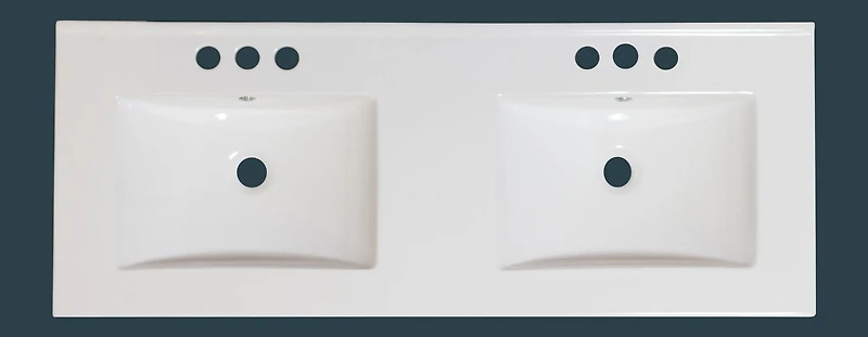 American Imaginations 47.6-in. W Floor Mount White Vanity Set For 3H4-in. Drilling Bianca Carara Top White UM Sink AI-24189