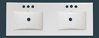 American Imaginations 47.6-in. W Floor Mount White Vanity Set For 3H4-in. Drilling Bianca Carara Top White UM Sink AI-24189