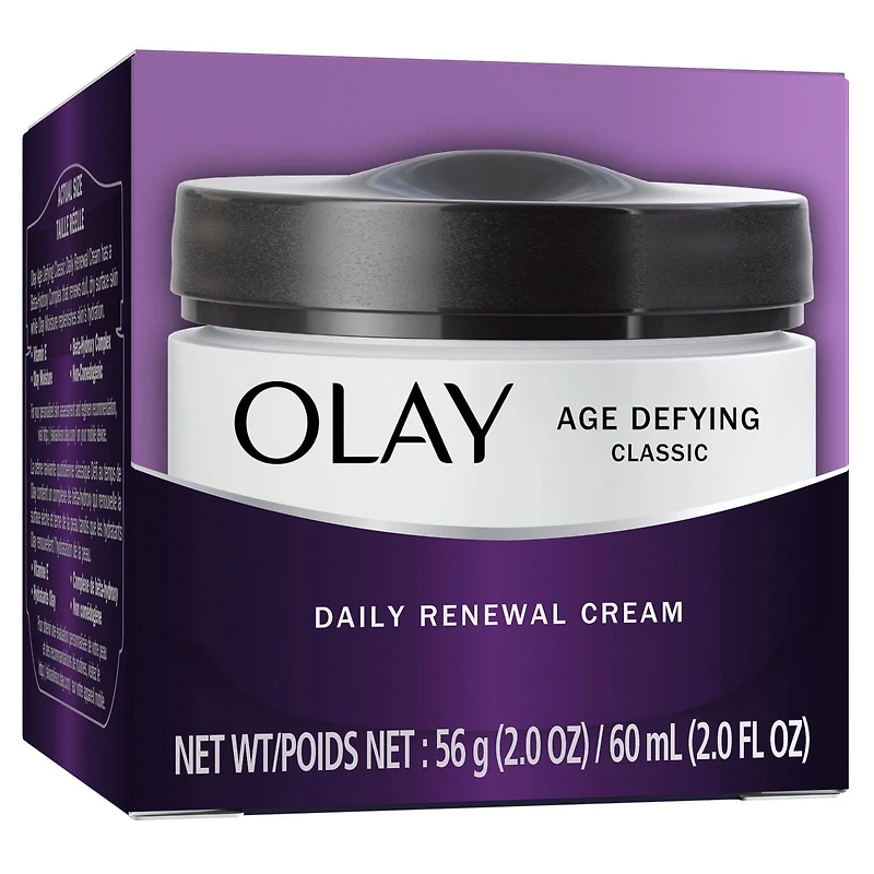 Olay Age Defying Classic Daily Renewal Cream, Face Moisturizer, 60 mL