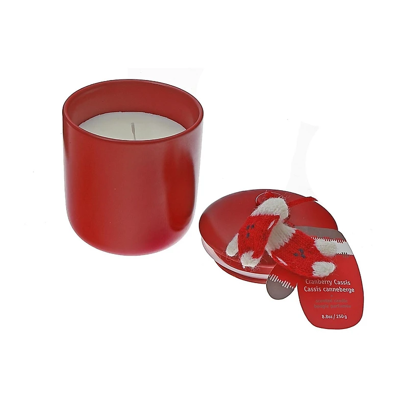 Bougie 8,8 Oz Et Gant Tricoté Canneberge Cassis