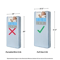 Dream On Me Moonlight Crib and Toddler Coil Mattress, Model #150-130 In Blue