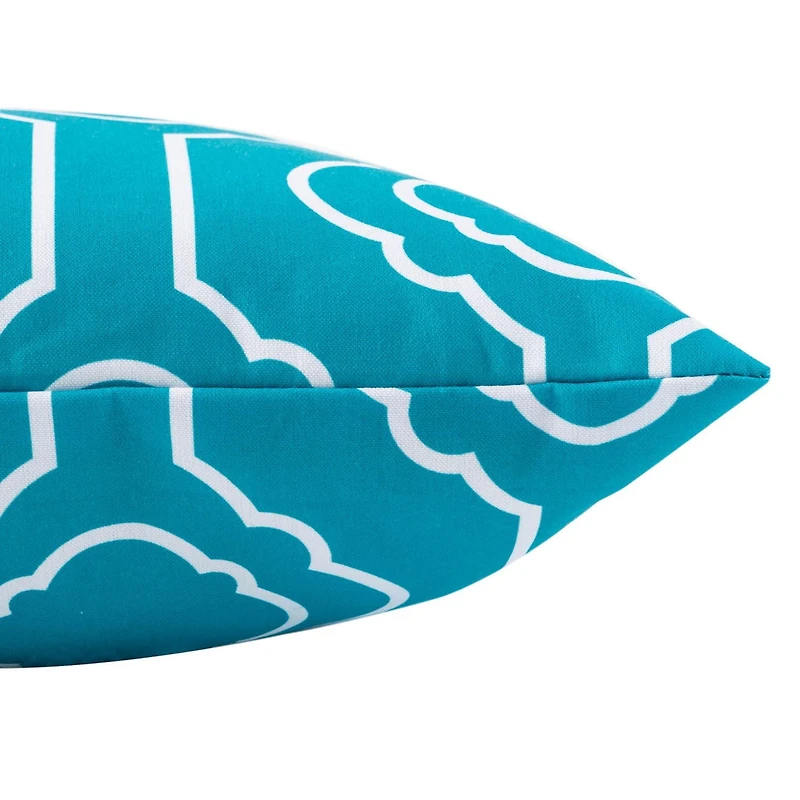 Outdoor Lumbar Cushion 12x20in - Bright Blue Geo