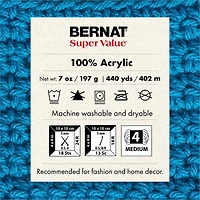 Bernat® Super Value™ Yarn, Acrylic #4 Medium, 7oz/197g, 426 Yards