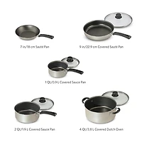 Tramontina 9 Pc Aluminum Nonstick Cookware Set - Champagne