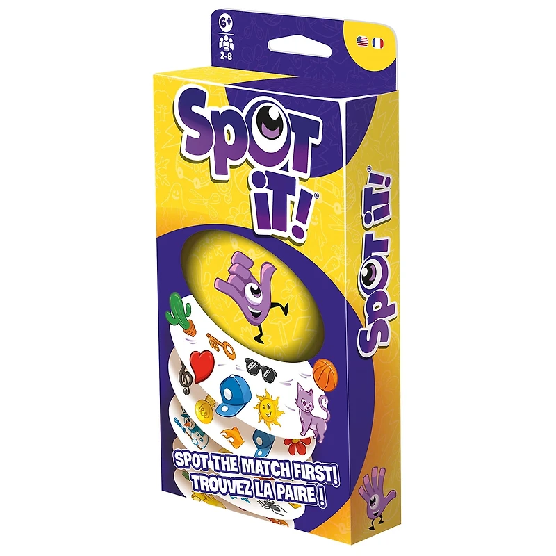 Spot It! / Dobble Classic (Multilingue) - Jeu de cartes écologique - Jeu d'association amusant pour les enfants - À partir de 6 ans - 2 à 8 joueurs - 15 minutes de jeu - Fabriqué par Zygomatic