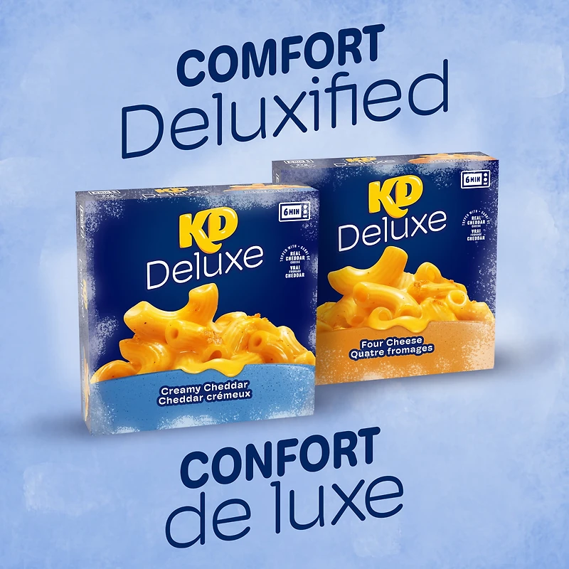 KD Deluxe Creamy Cheddar Macaroni and Cheese Frozen Dinner, 340g Box, 340g