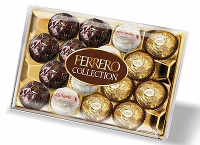Ferrero Collection Fine Assorted Chocolates and Coconut Confections Gift Box, 16 Individually Wrapped Confections, 174g