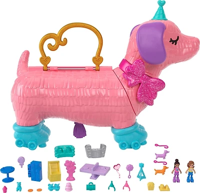 Polly Pocket Puppy Party Large Compact 2-in-1 Playset with 2 Dolls & Birthday Accessories