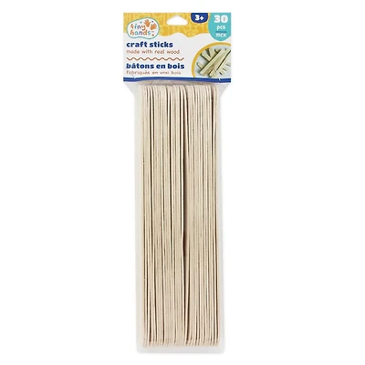 TINY HANDS Bâtonnets en bois pour loisirs créatifs, 30 pièces, bois véritable, 19,8 cm x 2,46 cm, 3 ans et plus, enfants, loisirs créatifs WOODSTK 20CM 30PCS