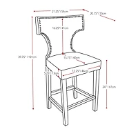 CorLiving Kings Studded Bonded Leather Counter Height Barstools