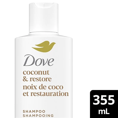 Shampoing pour Cheveux Abîmés, Dove Huile de Coco & Restauration avec Soin Bio-Protéine Liquide, 355mL 355 ML