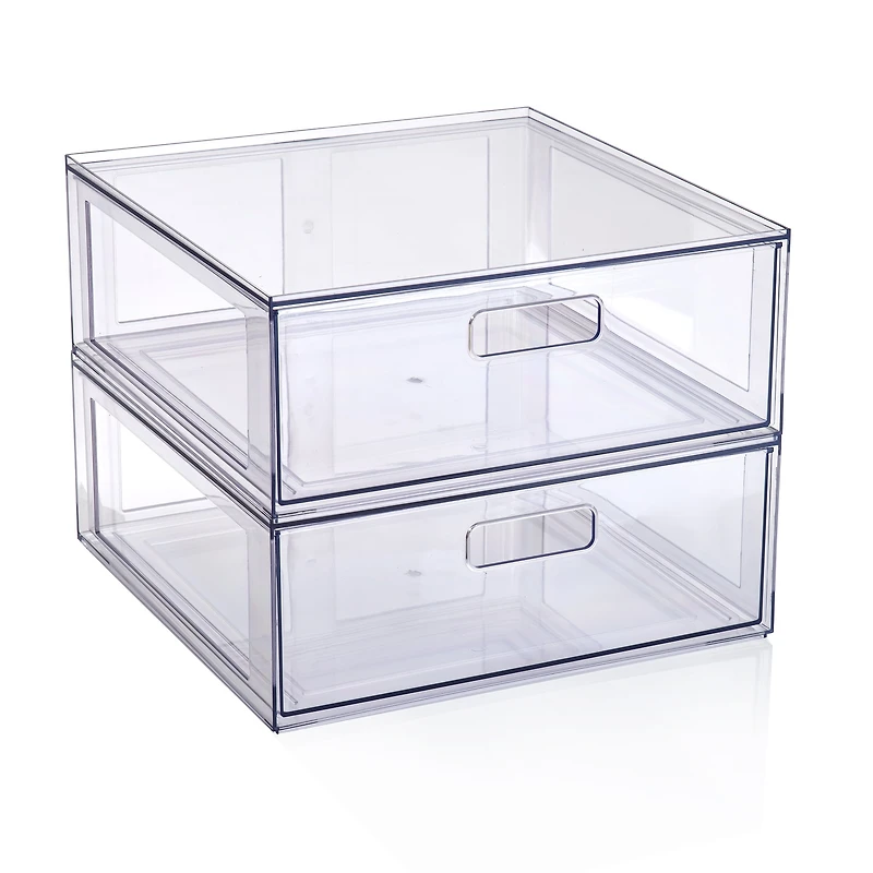 Mainstays transparent plastique brillant tiroir placard grande taille, taille adulte dimension: 14" L x 13.78" W x 5.5" H