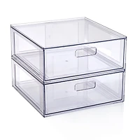 Mainstays transparent plastique brillant tiroir placard grande taille, taille adulte dimension: 14" L x 13.78" W x 5.5" H