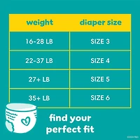 Couches à enfiler Pampers Swaddlers 360, taille 7 pour une protection de la peau jusqu’à 100 % sans fuites et des changements faciles 40CT