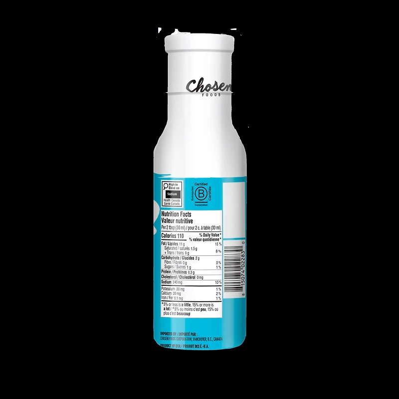 Chosen Foods Vinaigrette à l’huile d’avocat Ranch 237ml