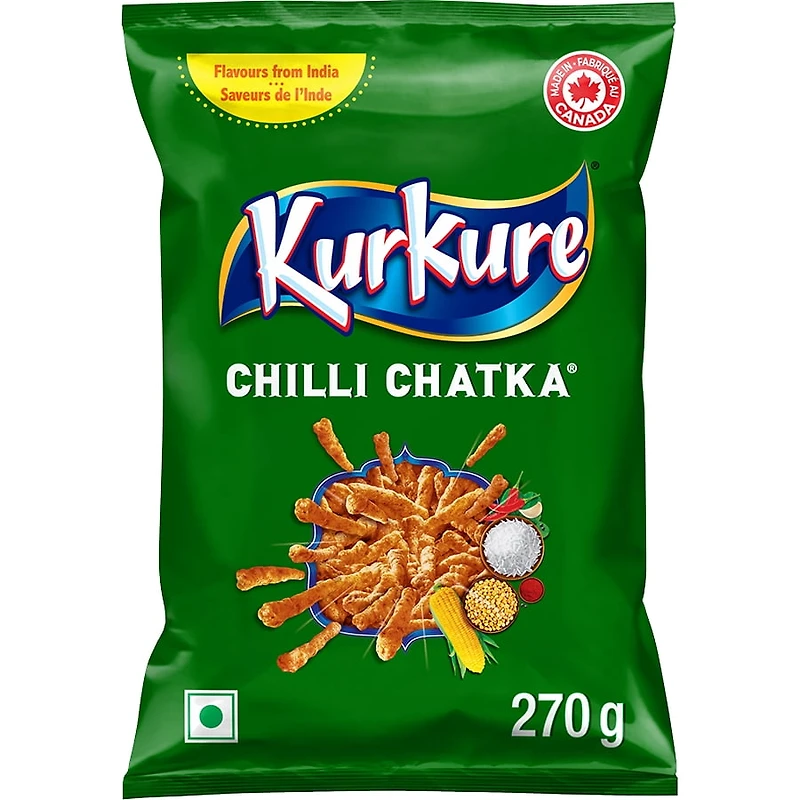 Kurkure grignotines aromatisées Chilli Chatka, 270 g. 270 g.