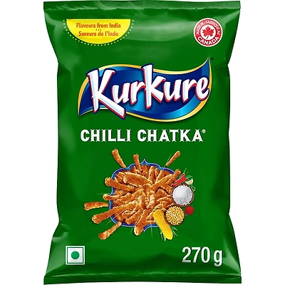 Kurkure grignotines aromatisées Chilli Chatka, 270 g. 270 g.