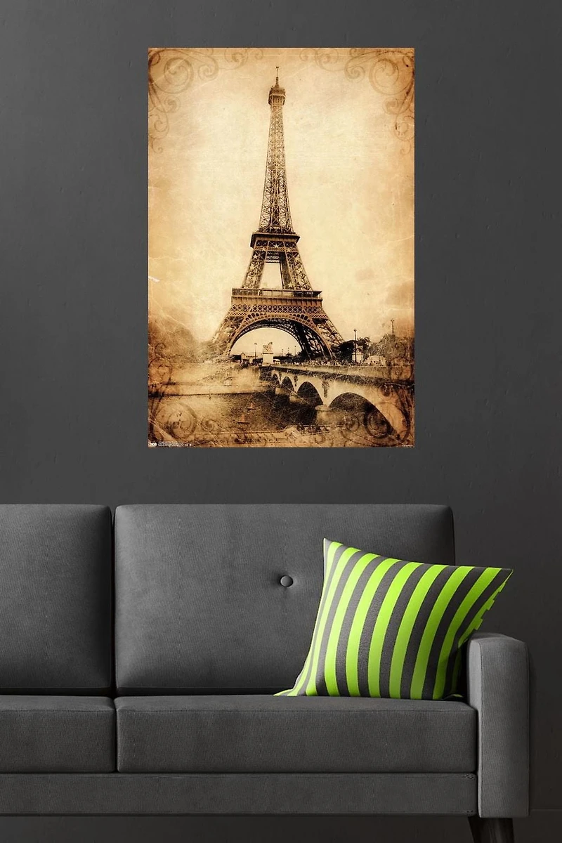 The Eiffel Tower - Rustic Wall Poster, 22.375" x 34"