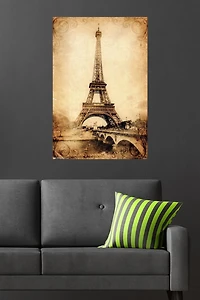 The Eiffel Tower - Rustic Wall Poster, 22.375" x 34"