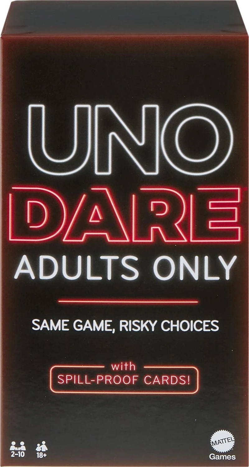 Jeu de cartes UNO® Dare Adults Only pour soirées de jeux, déplacements, camping et fêtes Âges 18+