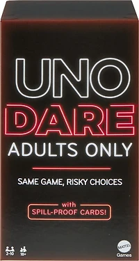 Jeu de cartes ​UNO® Dare Adults Only pour soirées de jeux, déplacements, camping et fêtes Âges 18+