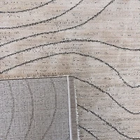 Tapis d'interieur abstrait Rug Branch Casa, beige creme, moderne - Salon, chambre, salle a manger et cuisine