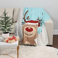 Couverture de noel, renne 50po x 60po