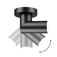 4.5" Matte Black Convertible Wall or Ceiling Mount LED Integrated Track Lighting Spotlight with Pivoting Track Head