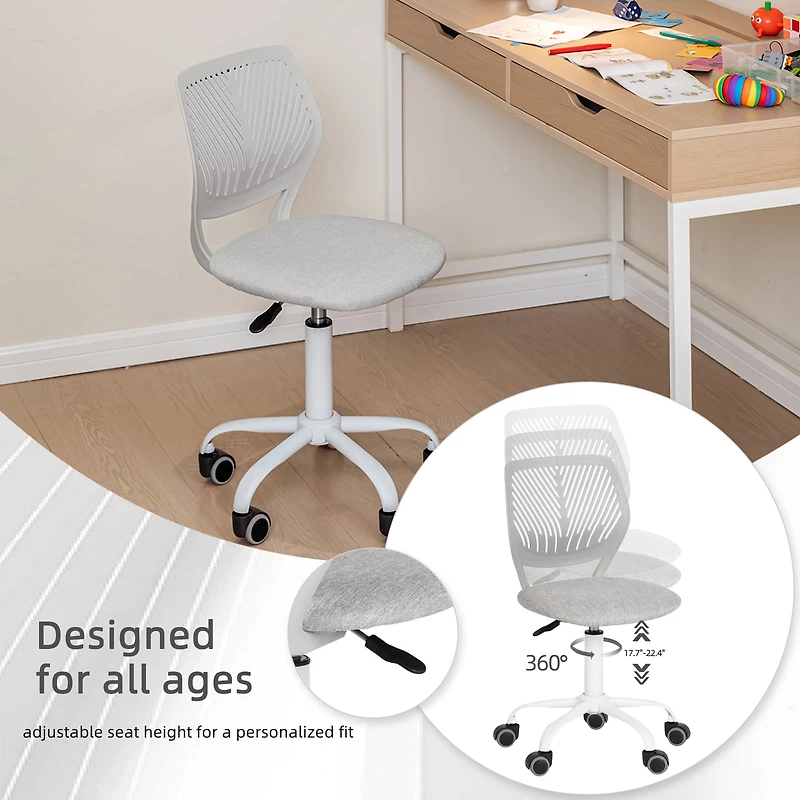 Ensemble bureau pliant et chaise pivotante ergonomique pour enfants Homy Casa, hauteur d'assise réglable, table de jeu avec plateau en PVC souple, bureau noir