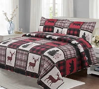 Marina Decoration Rich Printed Stitching Coverlet Bedspread Ultra Soft Summer Bedding Quilt Set with Quilted Sham