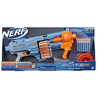 Nerf Elite 2.0 Shockwave RD-15 Blaster, 30 Nerf Darts, 15-Dart Rotating Drum, Pump-Action Slam Fire, Built-In Customizing Capabilities