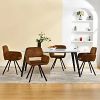 Ensemble de 2 chaises de salle à manger pivotantes Homy Casa, siège rembourré et dossier ergonomique, imitation daim brun