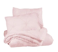 Ensemble de couvre-lit floral froncé