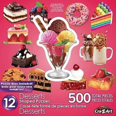 Cra-Z-Art 12 Dessert Shaped Puzzles, 500pcs