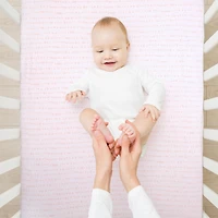Jersey Fitted Crib Sheet, Pink Dots