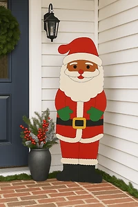Holiday Time 48-Inch Unfinished Wood Santa Sign, DIY Craft Décor, 15 Inches Wide