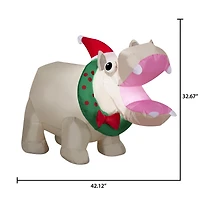 Hippopotame gonflable de Noël HOLIDAY TIME PL 3.5` HIPPO INFLAT