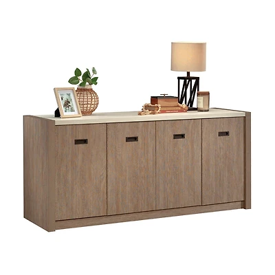 Sauder La Collection Dixon City Crédence, Finition Brushed Oak, 432894