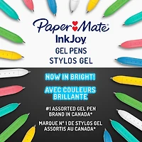 Paper Mate InkJoy Bright Pens, Gel Pens with Paint-like Ink, Medium Point (0.7 mm), Retractable, Assorted Brighter Colours, 6 Count