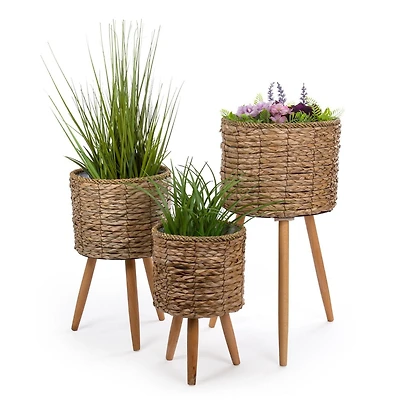 Truu Design Jardinière décorative à quenouilles avec pieds en bois