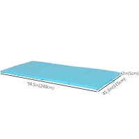 Soozier Tapis de gymnastique en PU Tapis d'étirement Yoga Sport Tumbling Bleu clair