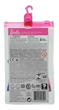 ​Coffret Tenue ​Barbie comprenant robe à rayures, sac à main ananas et sandales, vêtements pour poupées