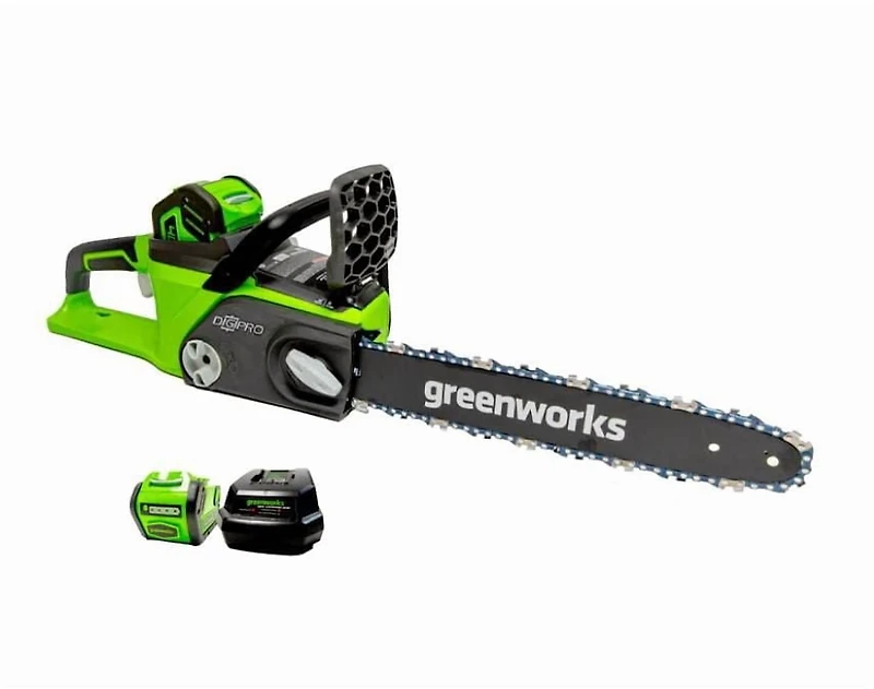 Scie à chaîne Greenworks, 40 V, 14 po (Batterie 4,0 Ah)