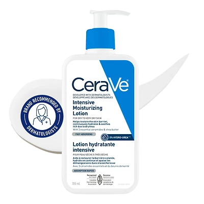 CeraVe Lotion Hydratante Intensive, Lotion avec 5 % Hydro-Urée pour Peau Sèche et Démangeaisons, 355 ml