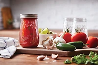 Ball Flute Mason Jars with Mason Jar Lids, 16 oz (473 mL), 4 pièces