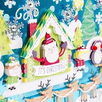Hallmark Signature Christmas Card (Santa and Reindeer Scene)