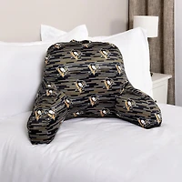 NHL Pittsburgh Penguins Bedrest Pillow with Arms and Pockets by Nemcor (26”x16”)