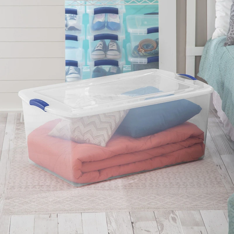 Boîte à verrou de Sterilite de 99.4L- Bleu 99,4L